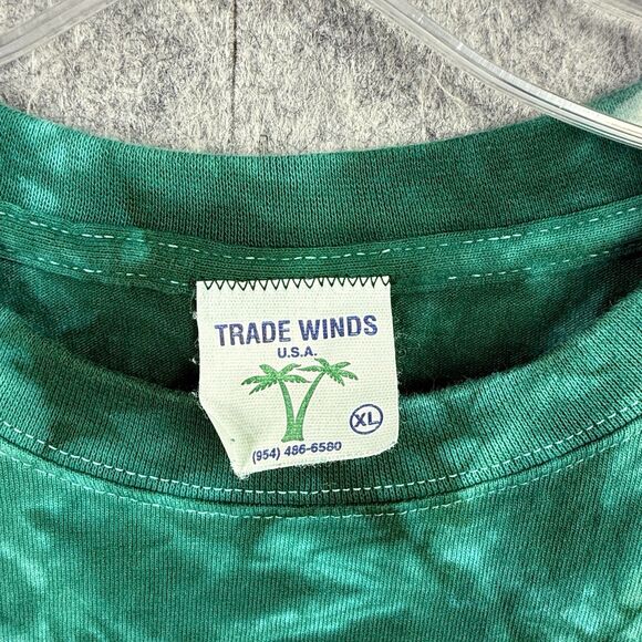 St Maarten Dutch West Indies T-Shirt Men's X-Large Green Tie Dye Embroidered VTG - Picture 4 of 8